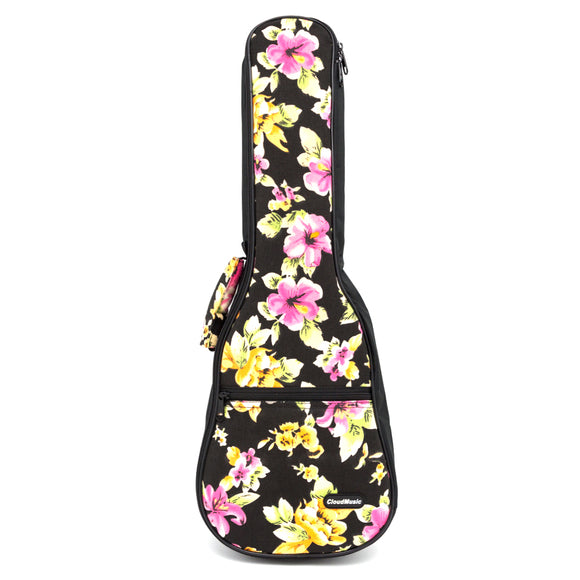 CLOUDMUSIC Plant Flower Hawaiian Ukulele Bag Ukulele Case Cherry Flower Sakura (Purple Flower)