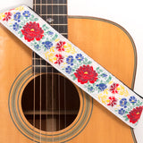 CLOUDMUSIC Guitar Strap Jacquard Weave Strap With Leather Ends Vintage Classical Pattern Design Guitar Picks Free