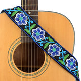 CLOUDMUSIC Guitar Strap Jacquard Weave Strap With Leather Ends Vintage Classical Pattern Design Guitar Picks Free