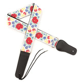 CLOUDMUSIC Guitar Strap Jacquard Weave Strap With Leather Ends Vintage Classical Pattern Design Guitar Picks Free