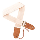 CLOUDMUSIC Guitar Strap Seat Belt Acoustic Electric Bass Guitar Strap With Leather Ends Guitar Picks Free (Apricot)