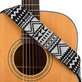 CLOUDMUSIC Guitar Strap Jacquard Weave Strap With Leather Ends Vintage Classical Pattern Design Guitar Picks Free