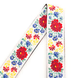 CLOUDMUSIC Guitar Strap Jacquard Weave Strap With Leather Ends Vintage Classical Pattern Design Guitar Picks Free