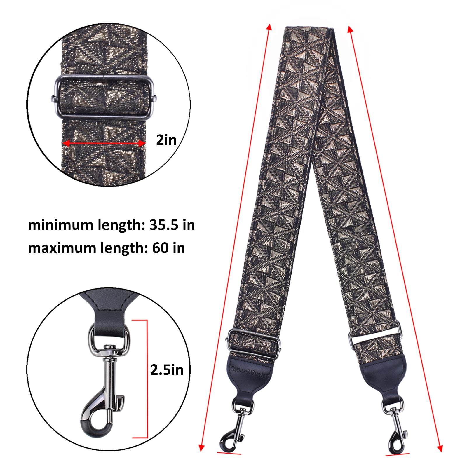 CLOUDMUSIC Banjo Strap Guitar Strap For Handbag Purse
