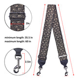 CLOUDMUSIC Banjo Strap Guitar Strap For Handbag Purse Jacquard Woven With Leather Ends And Metal Clips(Shiny Triangle)