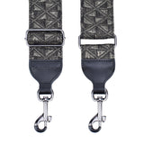 CLOUDMUSIC Banjo Strap Guitar Strap For Handbag Purse Jacquard Woven With Leather Ends And Metal Clips(Shiny Triangle)