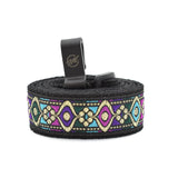 CLOUDMUSIC Colorful Hawaiian Jacquard Woven J Hook Clip On Ukulele Strap Ukulele Belt For Soprano Concert Tenor Ukulele (Pink Flowers)