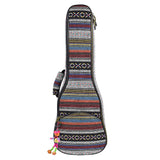 CLOUDMUSIC Hawaiian Ukulele Case Blue Rainbow Backpack 10mm Padded Bag For Concert