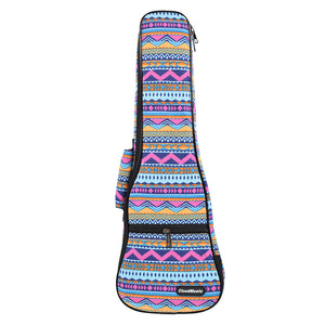 CLOUDMUSIC Hawaiian Ukulele Case Blue Rainbow Backpack 10mm Padded Bag For Concert