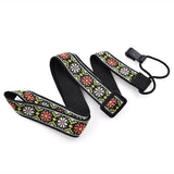 CLOUDMUSIC Colorful Hawaiian Jacquard Woven J Hook Clip On Ukulele Strap Ukulele Belt For Soprano Concert Tenor Ukulele (Sunflowers)