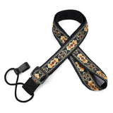 CLOUDMUSIC Colorful Hawaiian Jacquard Woven J Hook Clip On Ukulele Strap Ukulele Belt For Soprano Concert Tenor Ukulele (Pink Flowers)
