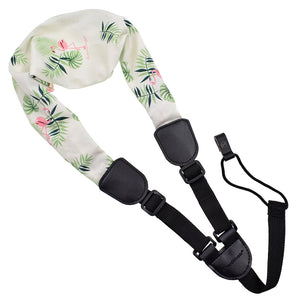 CLOUDMUSIC Ukulele Strap No Drilling Ukulele Strap J Hook Ukulele Clip On Ukulele Strap For Soprano Concert Tenor Baritone (Scarf Flamingo)