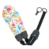 CLOUDMUSIC Colorful Hawaiian Jacquard Woven J Hook Clip On Ukulele Strap Ukulele Belt For Soprano Concert Tenor Ukulele (Scarf Style 08)