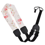 CLOUDMUSIC Ukulele Strap No Drilling Ukulele Strap J Hook Ukulele Clip On Ukulele Strap For Soprano Concert Tenor Baritone (Scarf Flamingo)