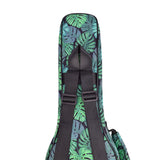 CLOUDMUSIC Ukulele Case Backpack Straps Bag For Tenor(Monstera)