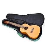 CLOUDMUSIC Ukulele Case Backpack Straps Bag For Tenor(Monstera)