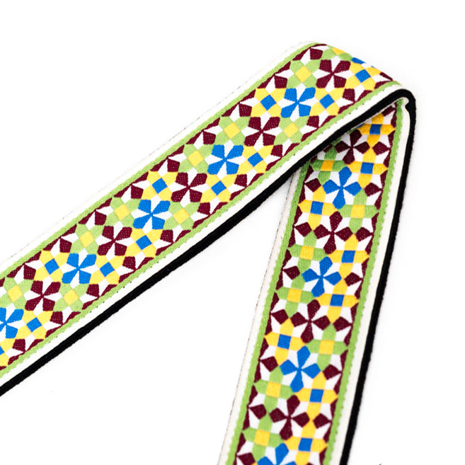 CLOUDMUSIC Guitar Strap Jacquard Weave Strap With Leather