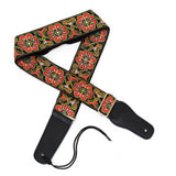CLOUDMUSIC Guitar Strap Jacquard Weave Strap With Leather Ends Vintage Classical Pattern Design Guitar Picks Free (Vintage Classical Pattern Design 31)